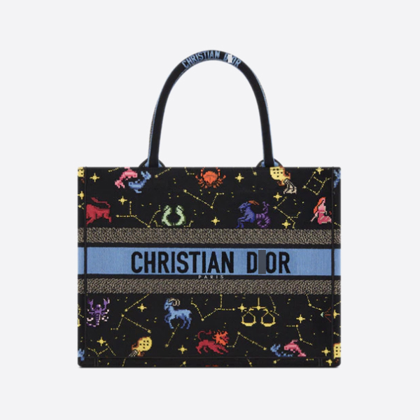 ディオールBOOK TOTE ミディアムバッグ Pixel Zodiac エンブロイダリー  M1296ZRTY_M911