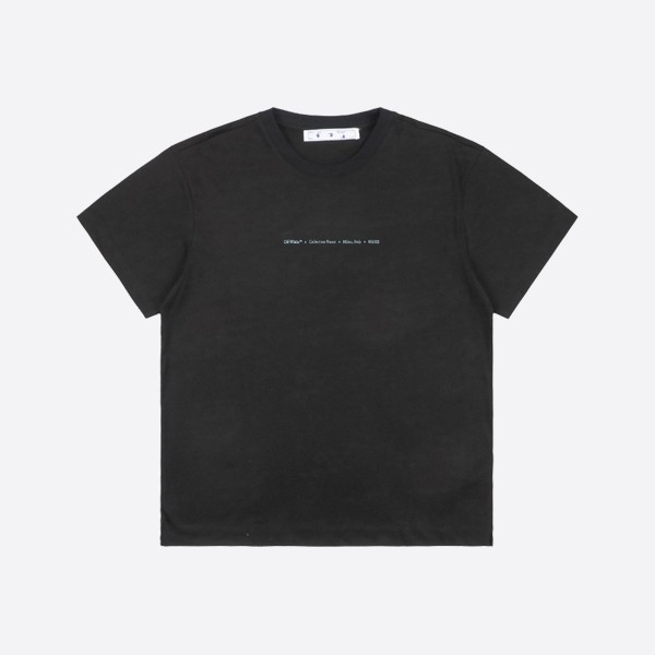 オフホワイト マーカー S/S Tシャツ ブラック/ブルー