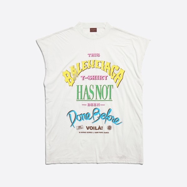 バレンシアガ ノット ビーン ダン ノースリーブ Tシャツ オーバーサイズ オフホワイト