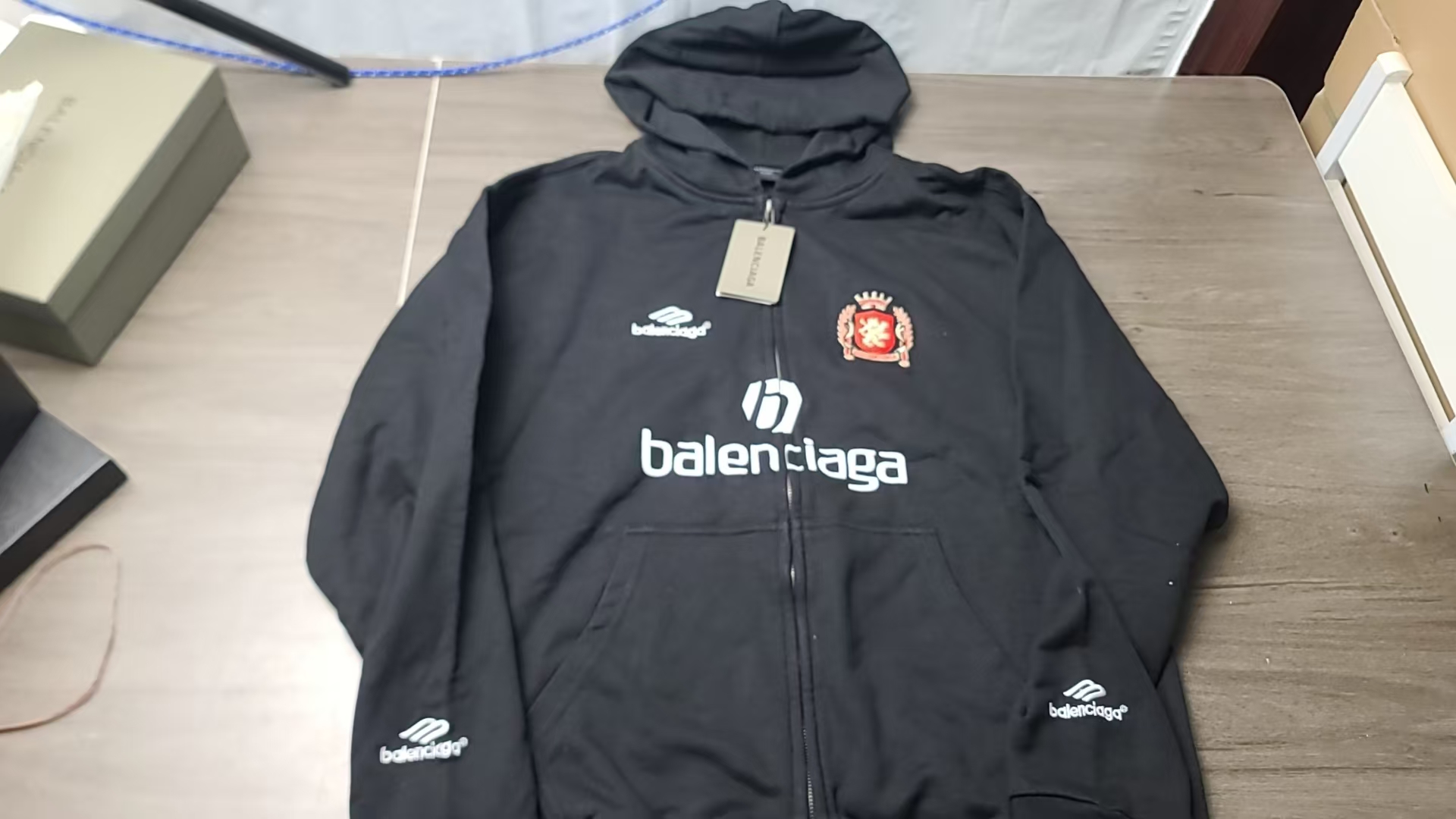 Balenciaga No.10 football logo zip-up hoodie